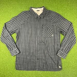 Vintage Vans Off The Wall Gray Check Button Down Flannel Shirt Sz XL